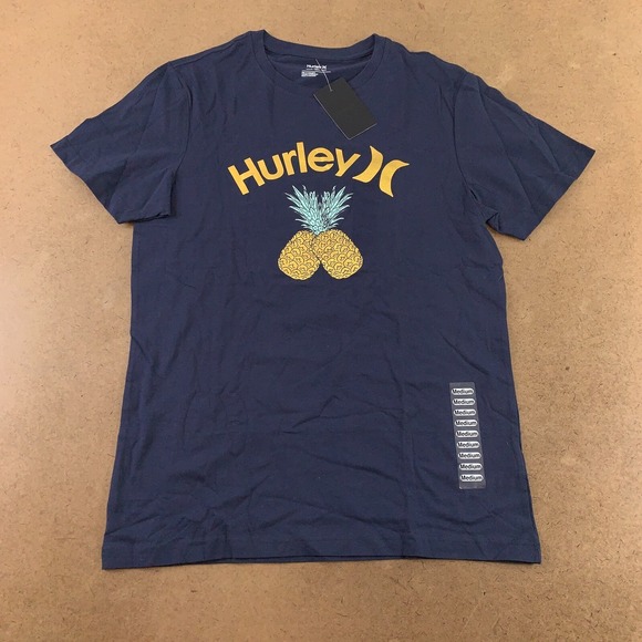 Hurley Other - Hurley Men's Medium Navy Favorite Fruit Pineapple Graphic Short Sleeve Tee NWT
